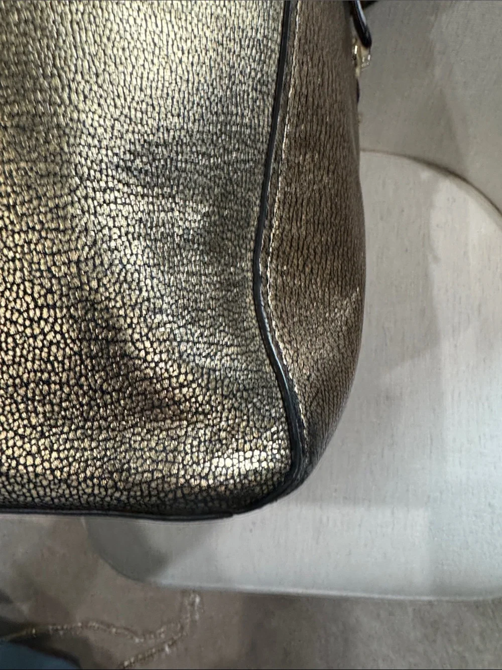 Coach Metallic Bronze Double-Handle Tote & Gold hang tag